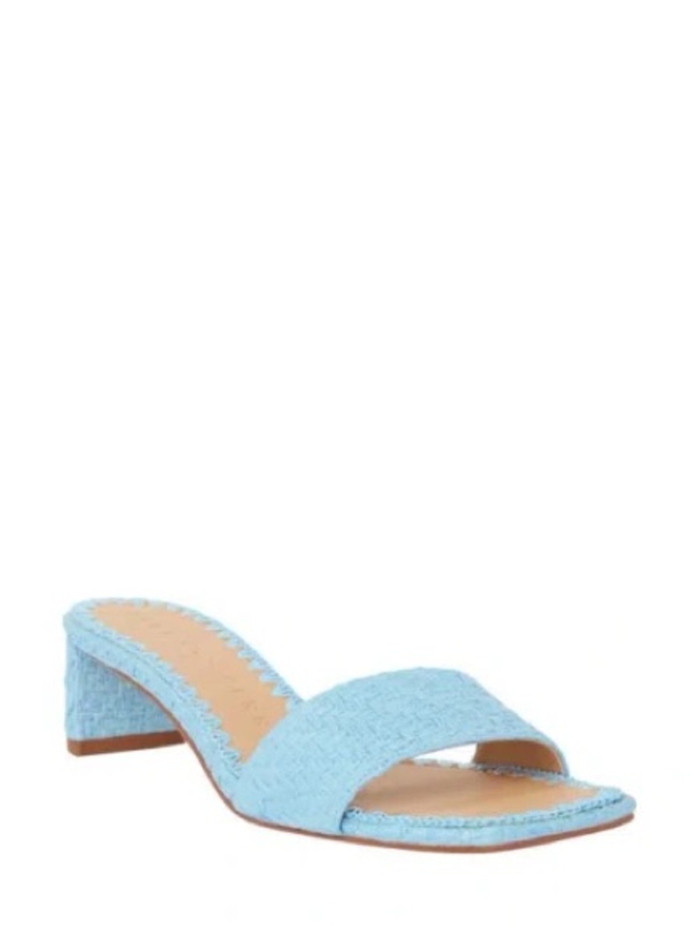 NWT The Wandering Slide Sandal In Sky Blue Woven Block Heel Slide Sandal- 5